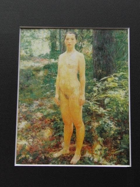 濱本久雄、【小道】、希少な額装用画集より、新品額装付、状態良好