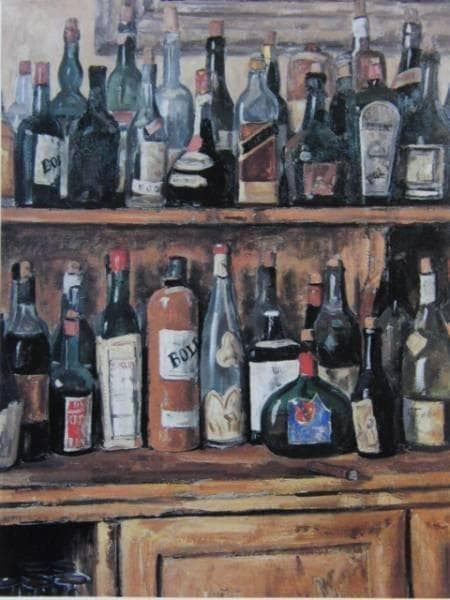 荻須 高徳 「棚の上の瓶」、希少画集画、新品高級額装付