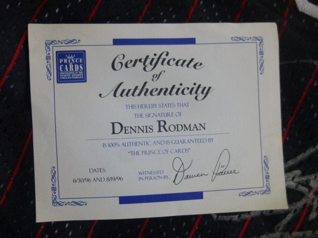 保証書付き　直筆サイン入りユニフォーム デニス・ロッドマン NBA シカゴブルズ