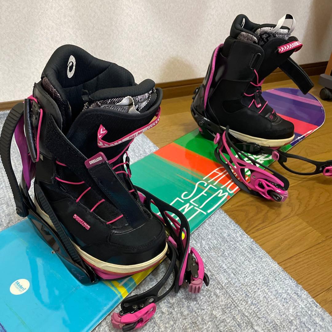 スノーボードとブーツとビンディングの3セット