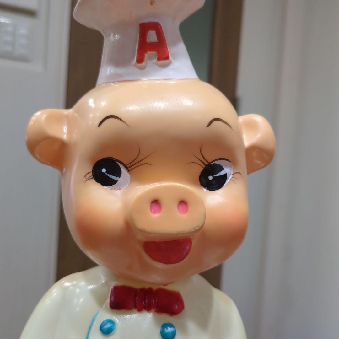 【非売品】エースコック 豚のシェフ フィギュア 約32.5センチ　ソフビ人形