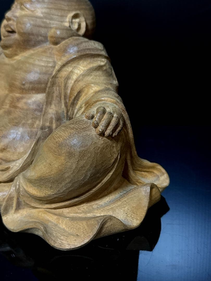 超絶技巧 細密 平安 大仏師 内藤光石 作 木彫 布袋 坐像 桐共箱 仏教美術