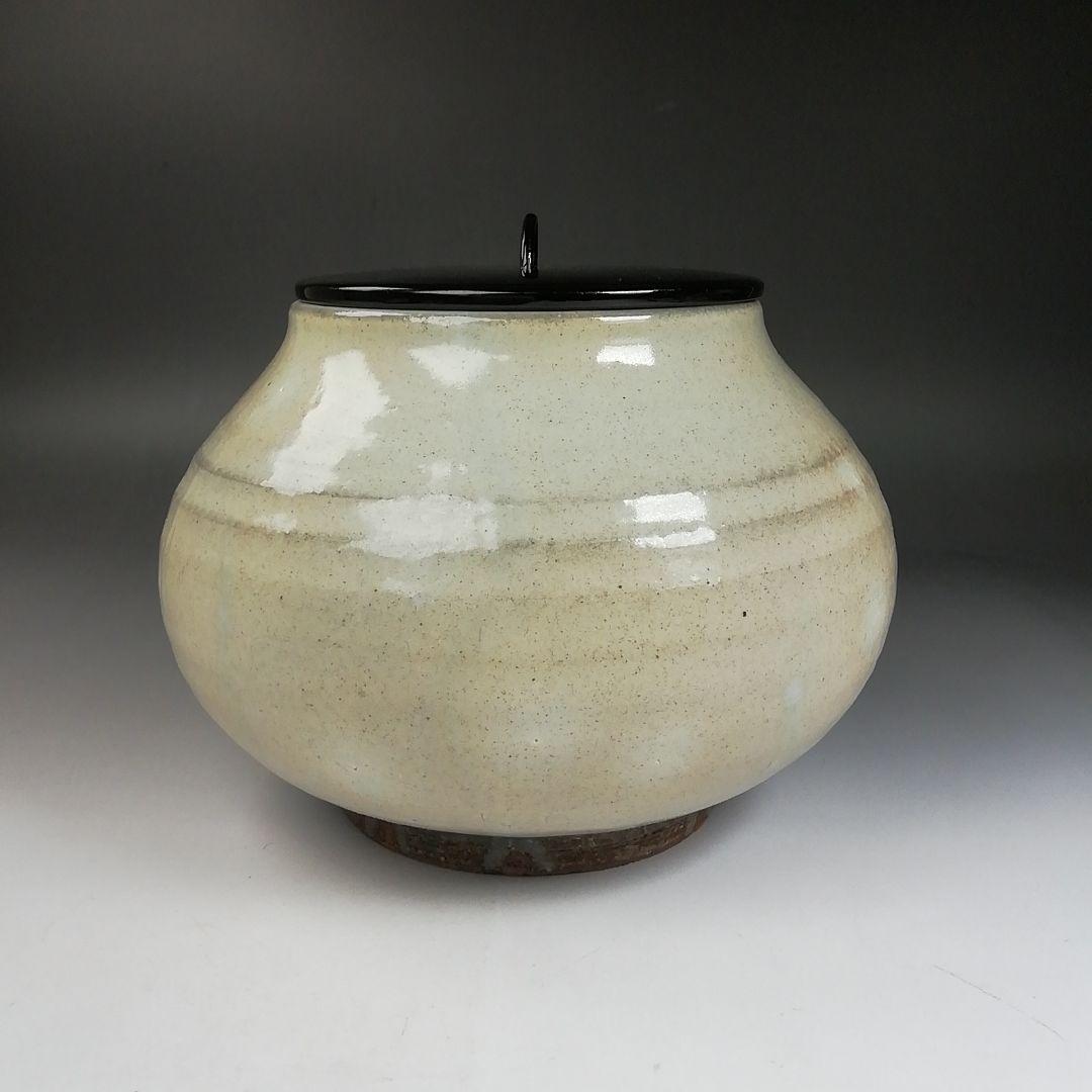 Ｗ１１７　水指　『粉引水指』『奥村考山 造』　共箱　茶道具