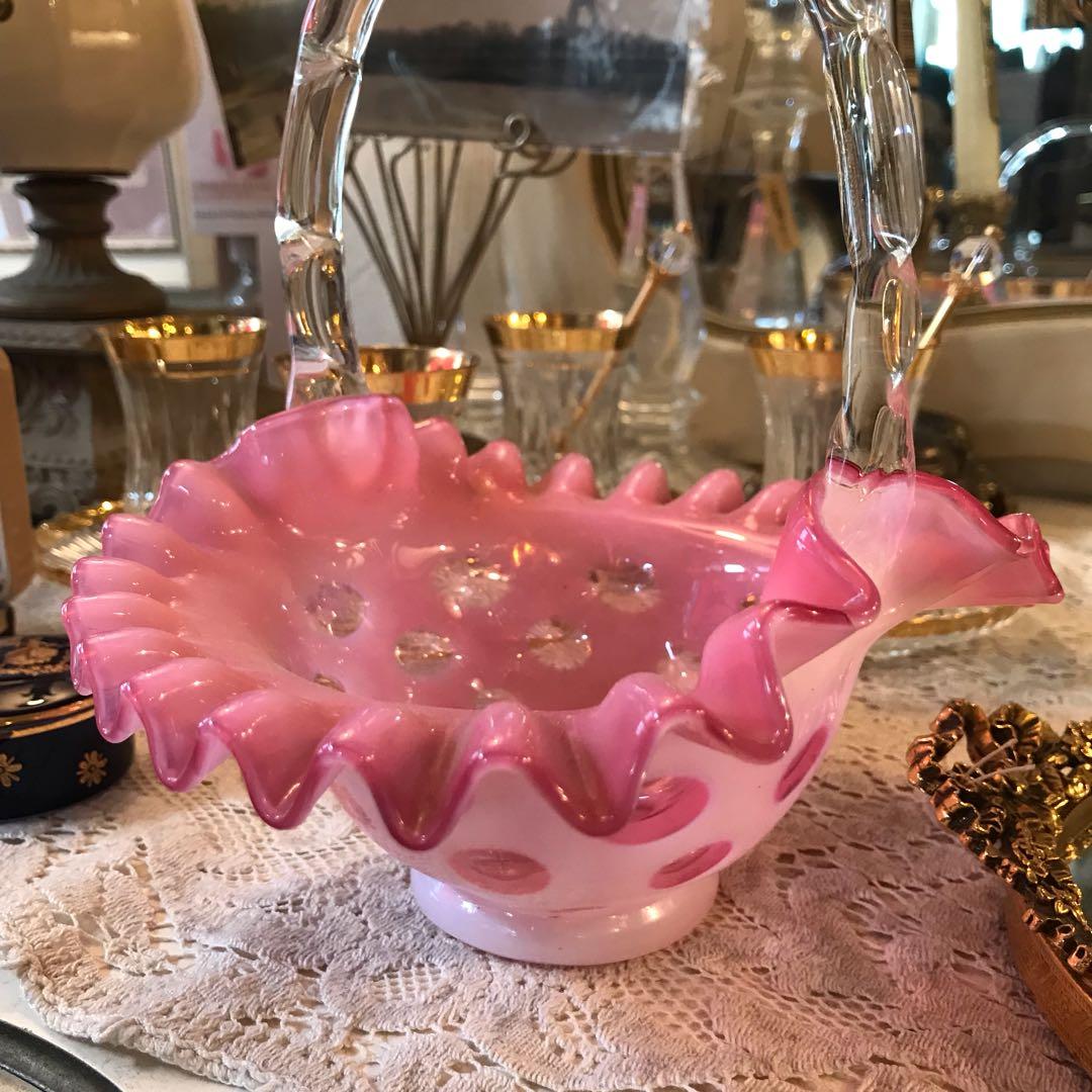 レア！オールドフェントン ドット fentonバスケット アンティーク