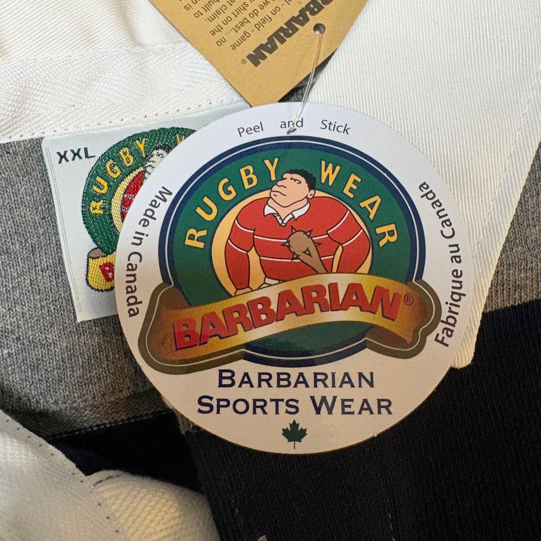 【新品】バーバリアン BARBARINA ラガーシャツ XL グレー ネイビー