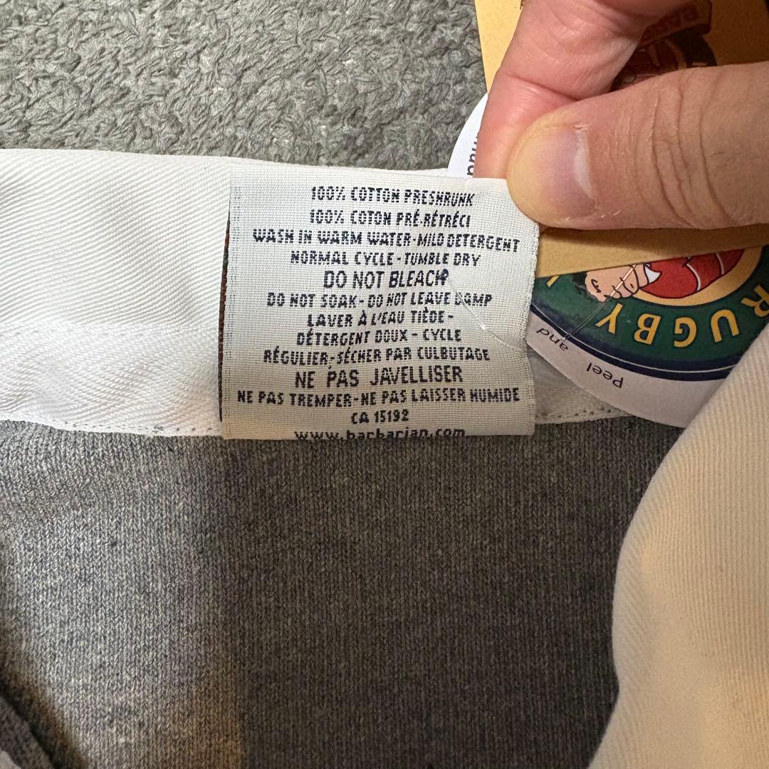 【新品】バーバリアン BARBARINA ラガーシャツ XL グレー ネイビー