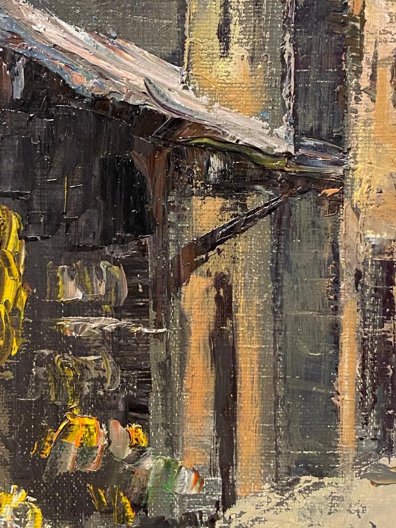 「真作」曳野豊重「ローマ市街」風景画　油彩画　額装　サイン有り　F8号