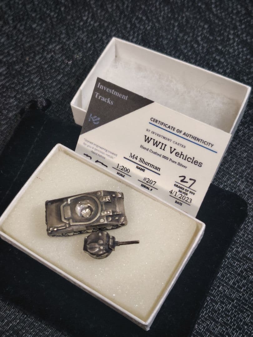 M4 Sherman 戦車モデル 純銀製 27g