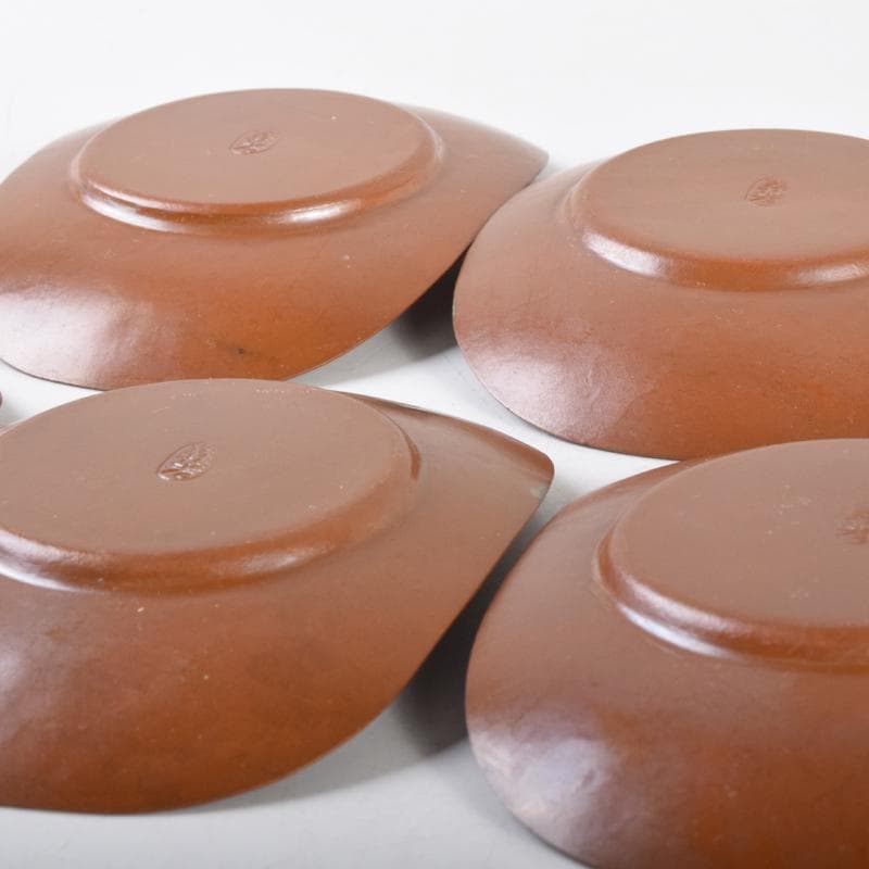 煎茶道具　高岡銅器　鍛金製　西村義光作　茶托　五客　共箱　C　7040