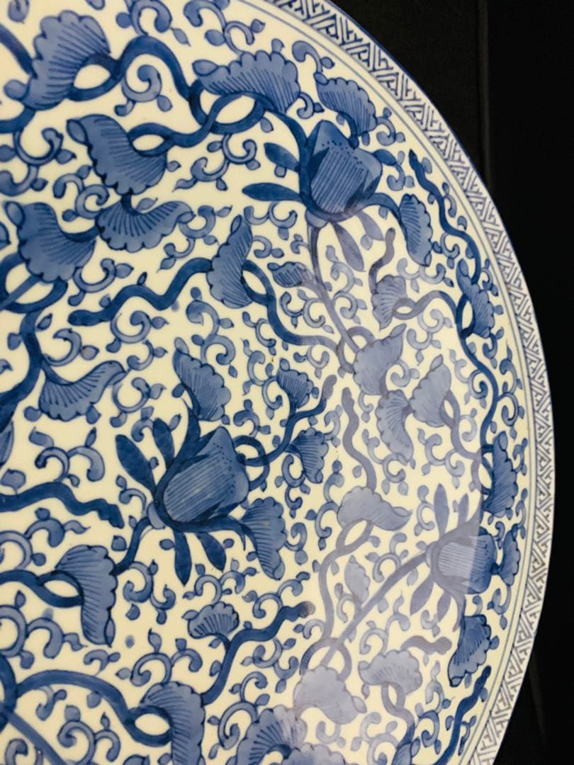 古伊万里　花唐草　大皿　深鉢　約直径38㎝