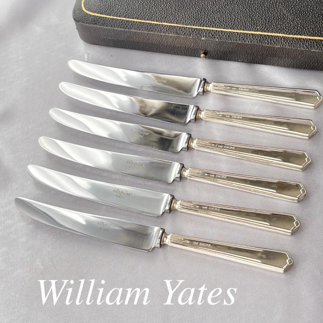 【William Yates】【純銀ハンドル】 Art Deco ティーナイフ
