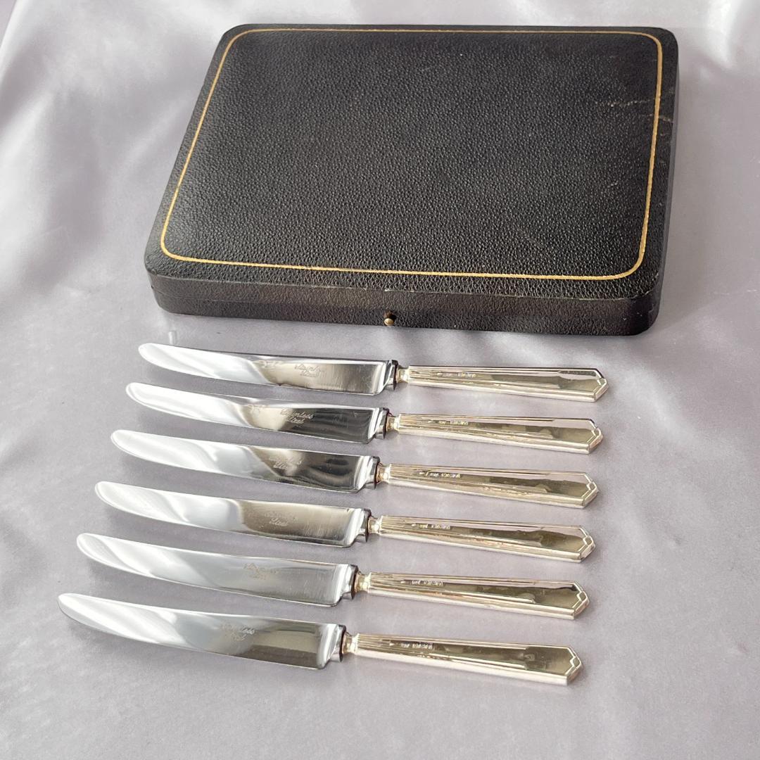 【William Yates】【純銀ハンドル】 Art Deco ティーナイフ