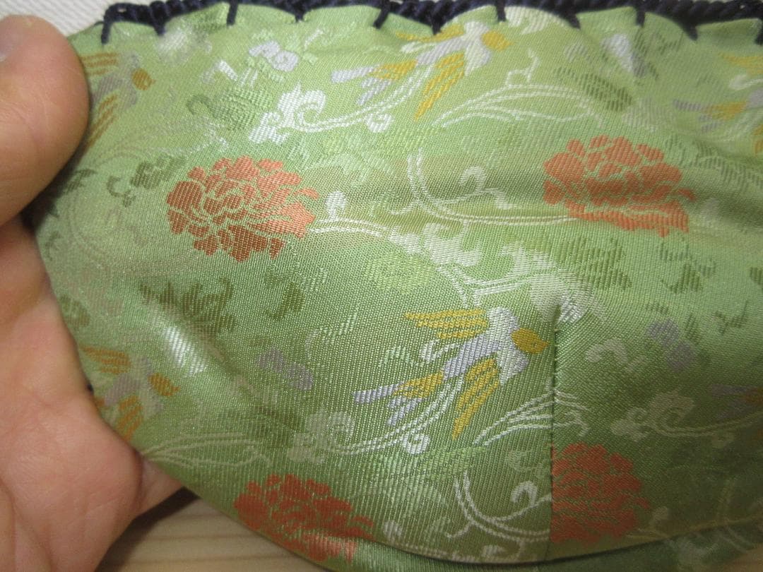 送料込【逢絢亭・新品】茶道具 三つ組仕覆 正絹 牡丹鳥緞子