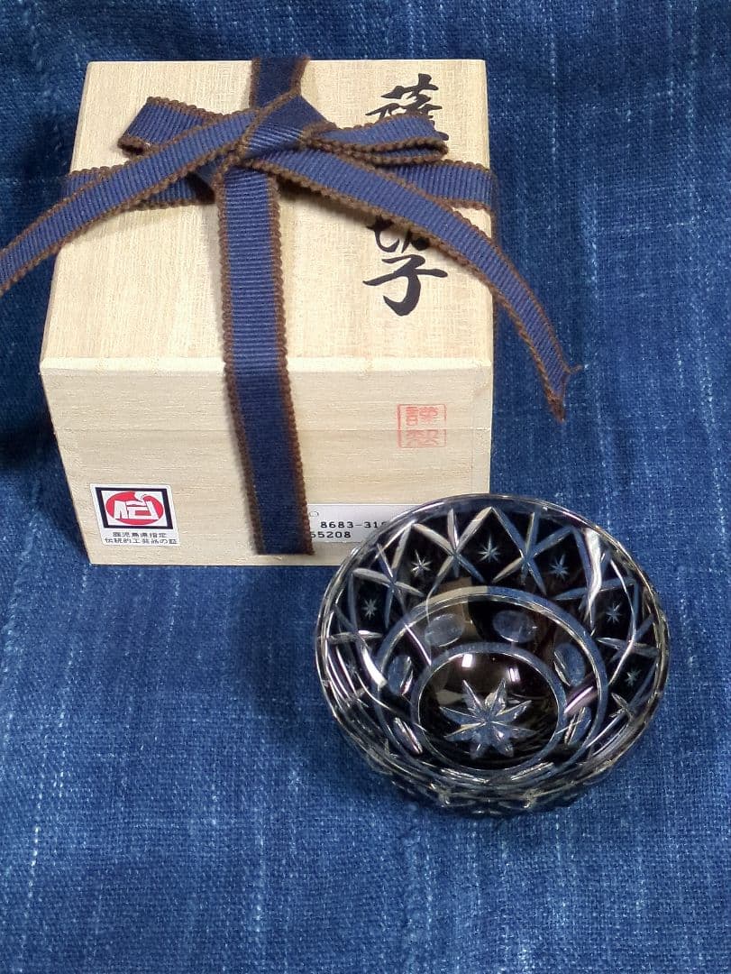 薩摩黒切子酒杯です。