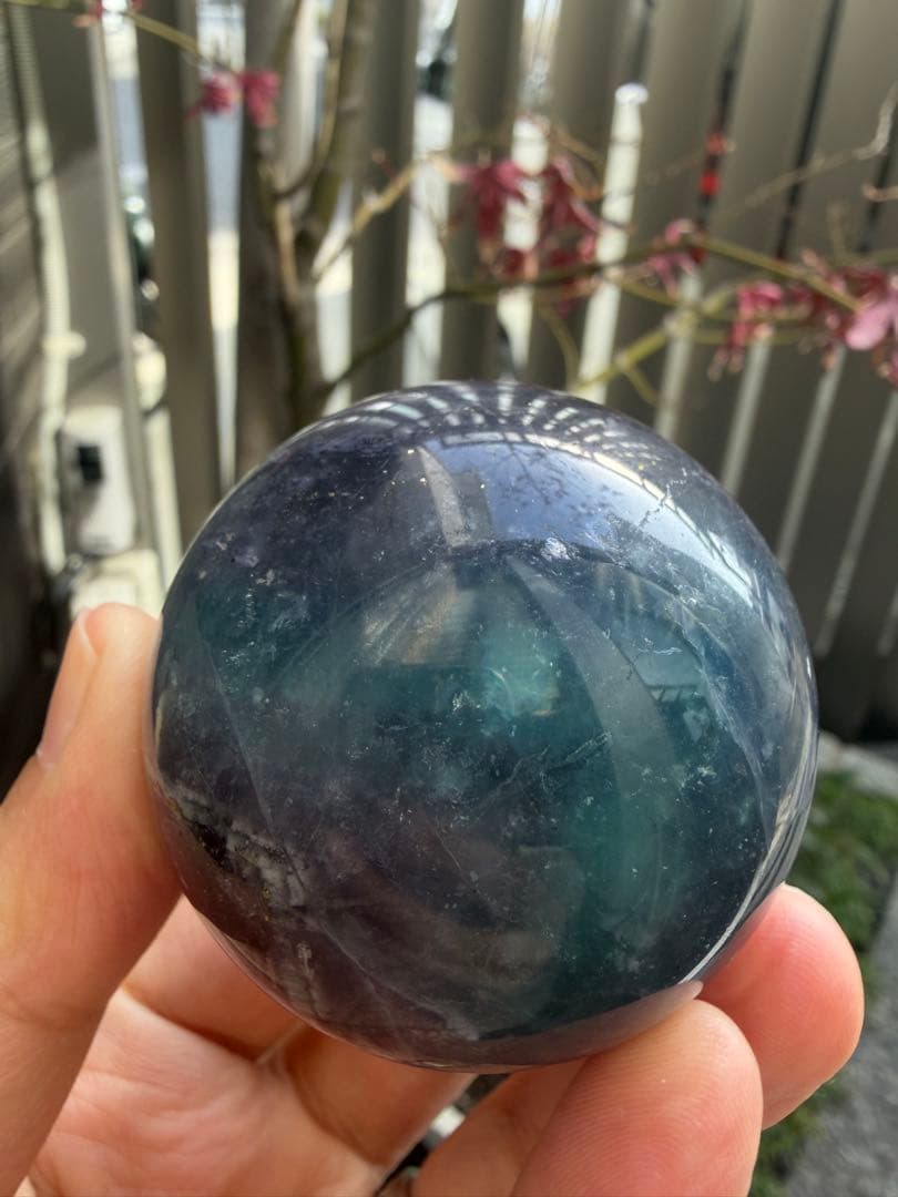 【希少】ナイジェリアフローライト　スフィア　フローライト　天然石　パイライト共生