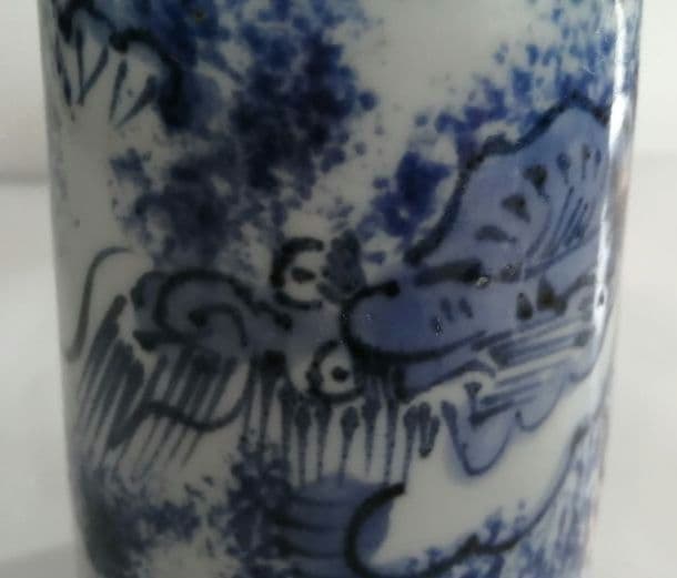 古伊万里　吹墨筆筒