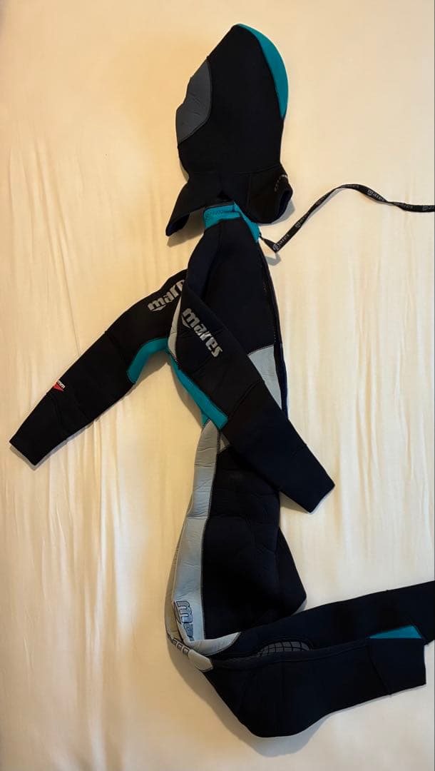 美品☆Mares☆マレス☆レディース☆フルスーツ ブラック/グレー/ターコイズ