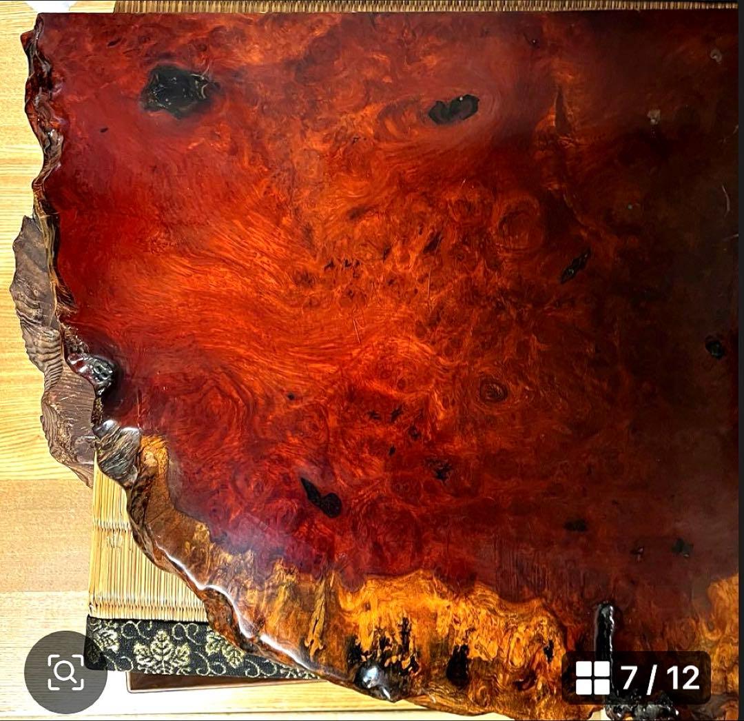 天然時代木 花梨 玉杢 瘤 花台 香台 盆栽台 敷板 約54㎝