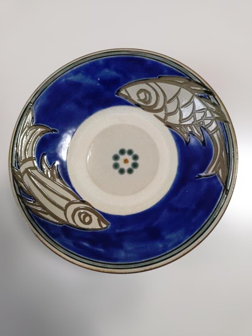 沖縄やちむん 魚紋 ハイビスカス