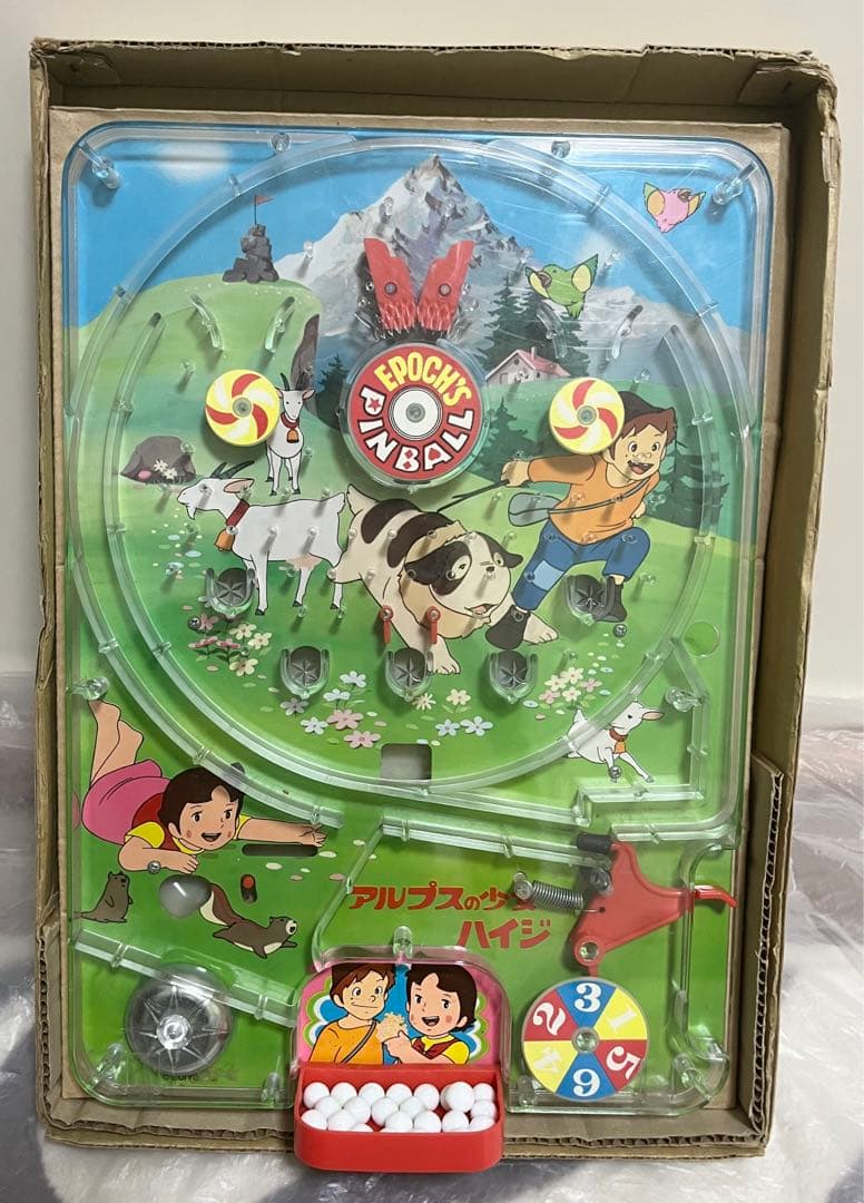 エポック社のジュニアパチンコ　アルプスの少女　ハイジ　当時物　レトロ　レア　希少