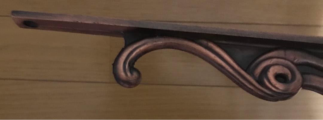 一点物　レトロ　真鍮　棚受　300ｍｍ✗350ｍｍ　ブロンズ　木ネジ付　2個