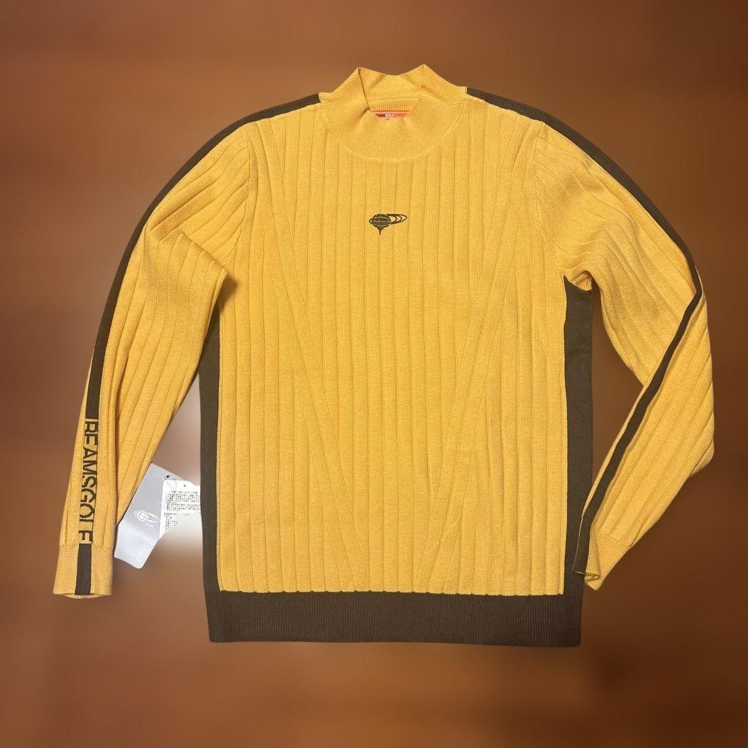 BEAMS GOLF イエロー ハイネックセーター