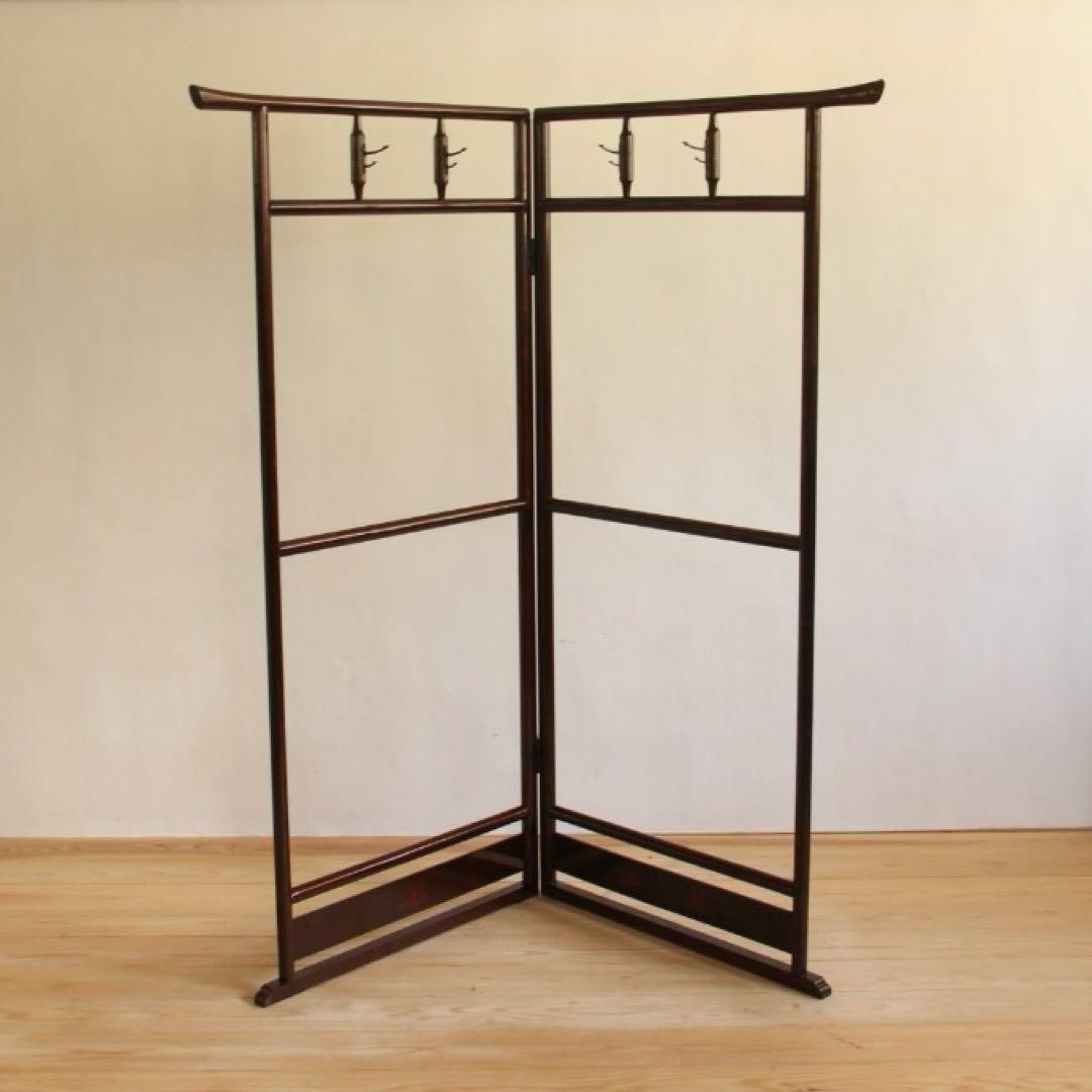 衣紋かけ　パーテーション　間仕切　鶴　古道具　古家具　アンティーク　ビンテージ