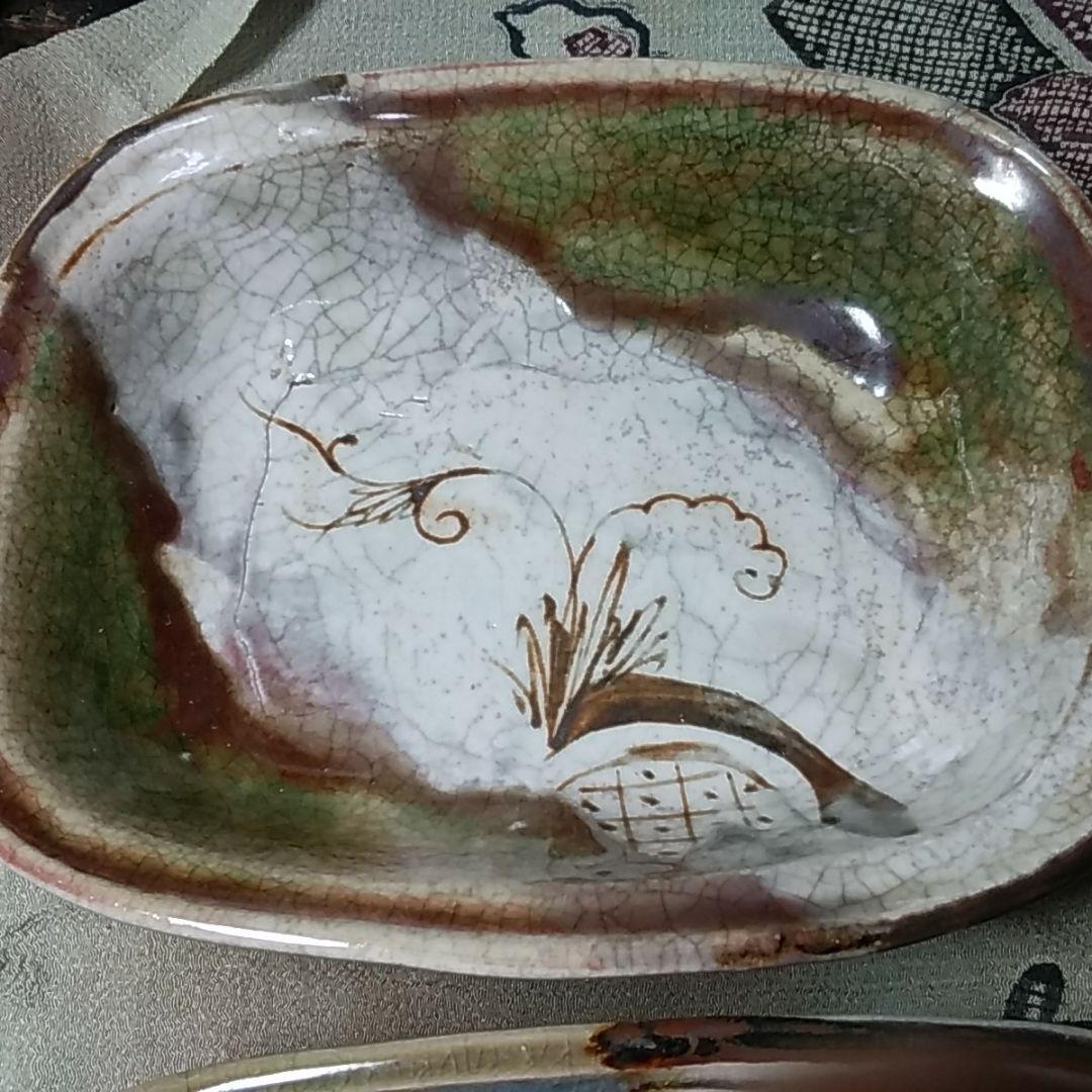 レトロ　手描き　角鉢　５客