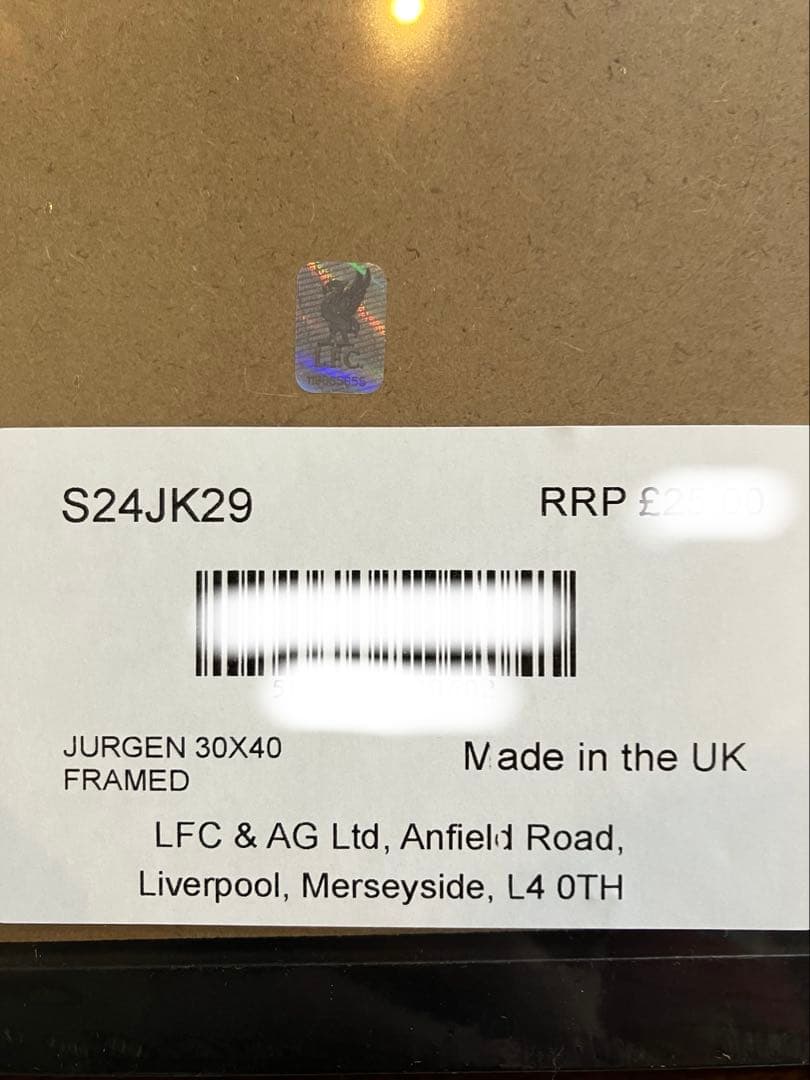 リバプールFC ユルゲンクロップ退任記念 額縁入りアート