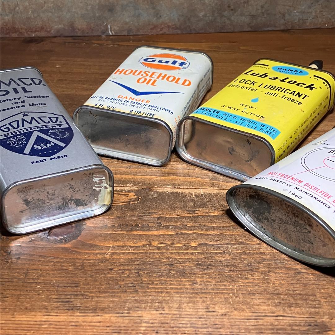 オイル缶4本★1950s-60s／USA／vintage／アメリカ