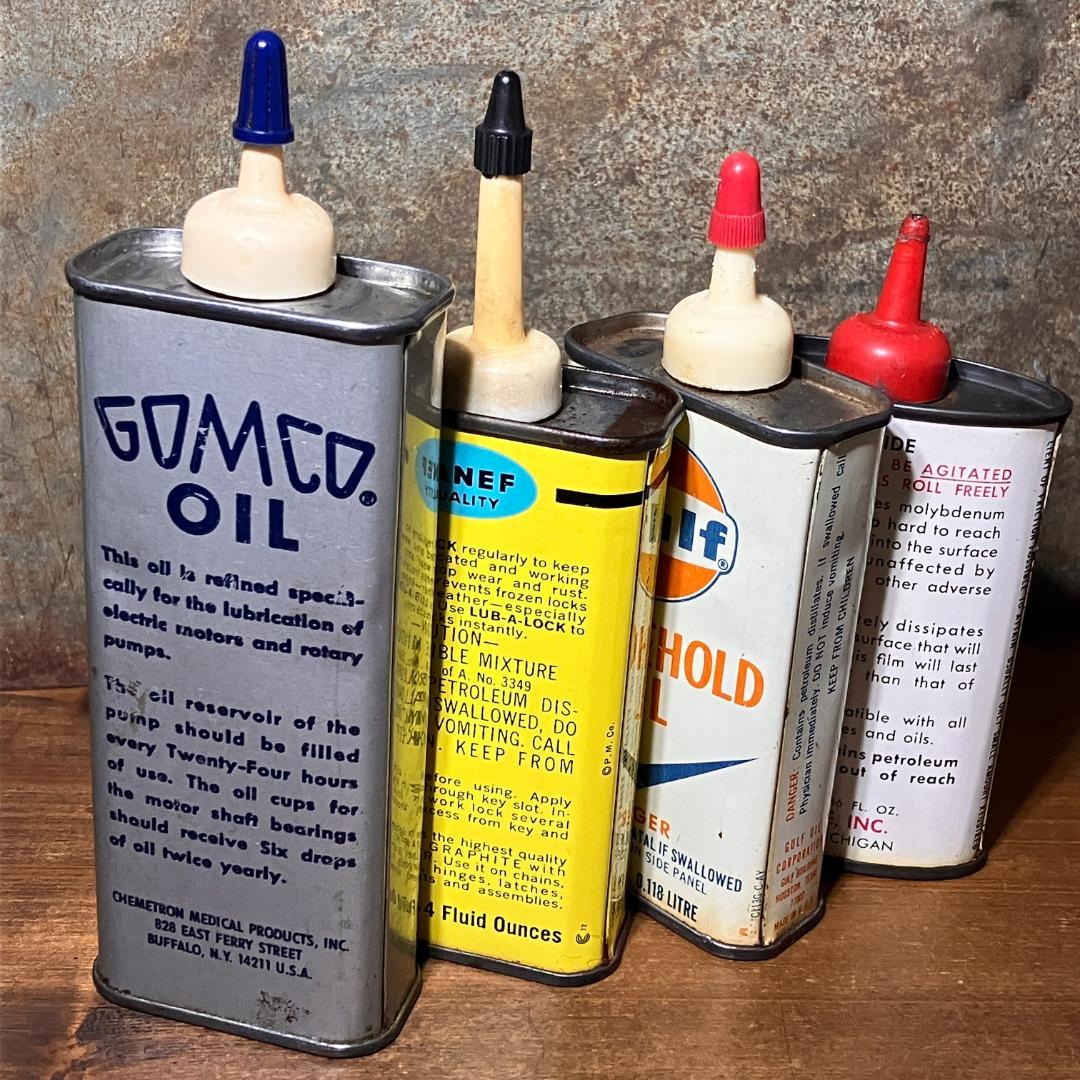 オイル缶4本★1950s-60s／USA／vintage／アメリカ