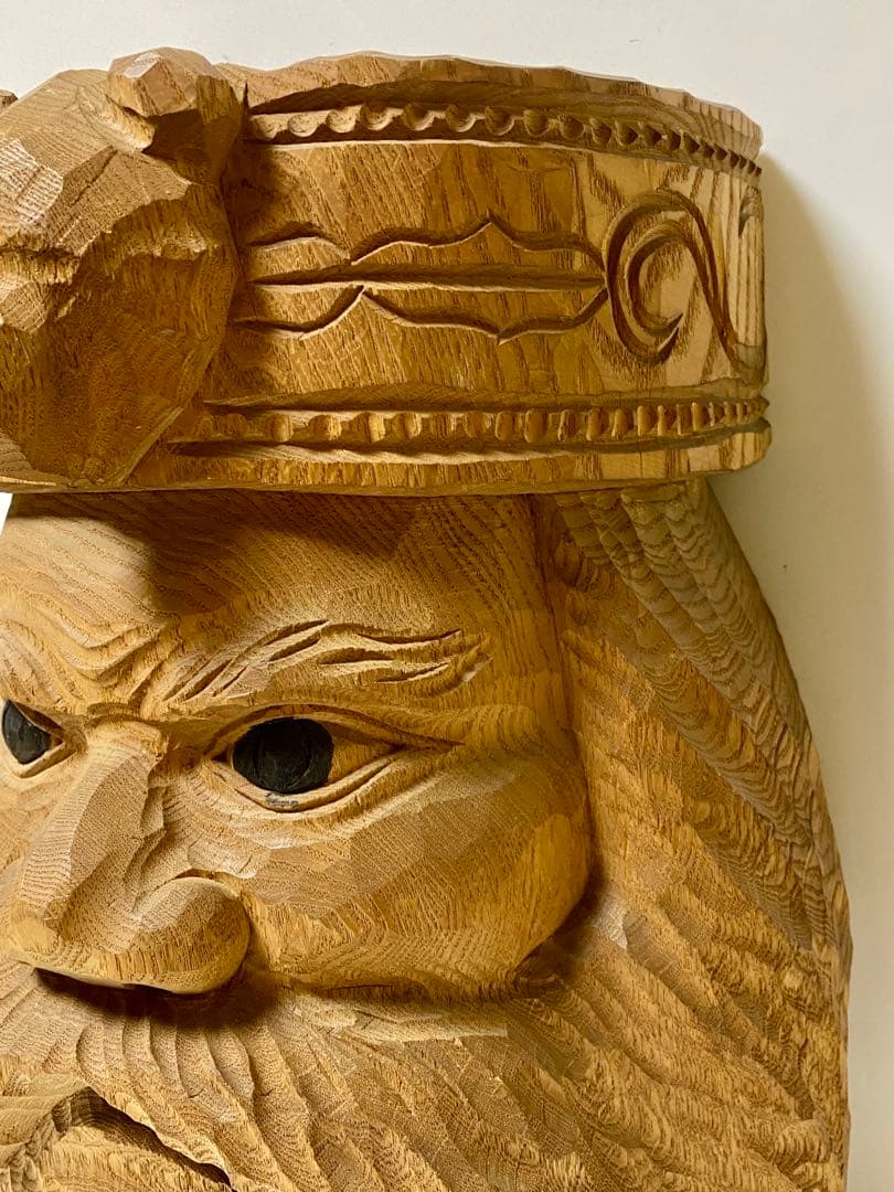 名工 【加藤貞光】作 加藤刀　木彫 北海道 熊 置物 アイヌ　高さ40cm レア