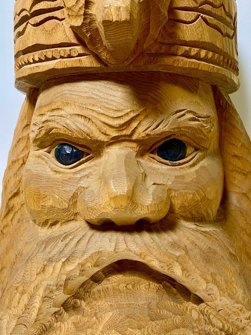 名工 【加藤貞光】作 加藤刀　木彫 北海道 熊 置物 アイヌ　高さ40cm レア