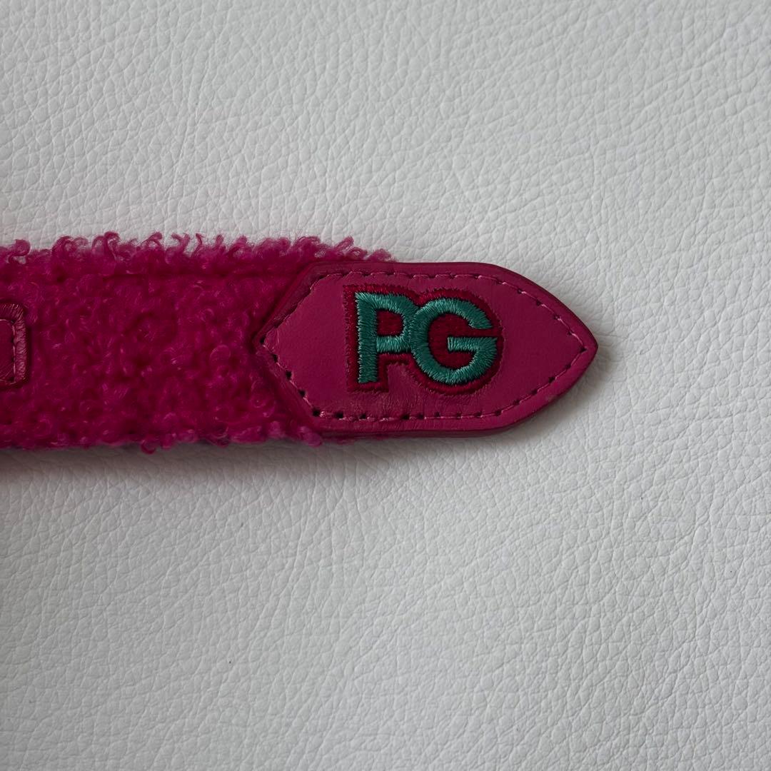 【新品】パーリーゲイツ　レディースゴルフベルト　ピンク　ボアベルト　刺繍ロゴ