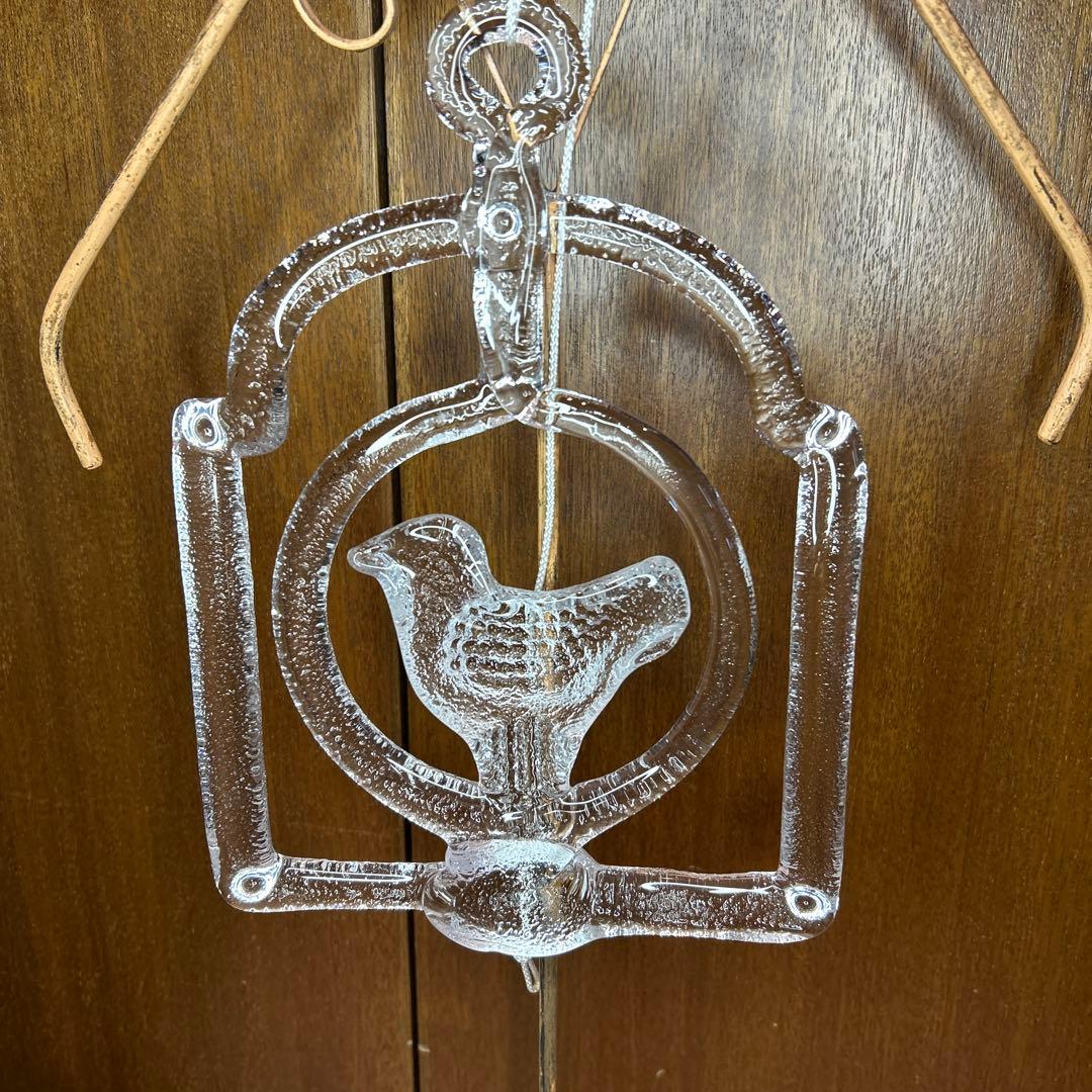 北欧ヴィンテージコスタボダ ガラス鳥のサンキャッチャー バーティル・ヴァリーン