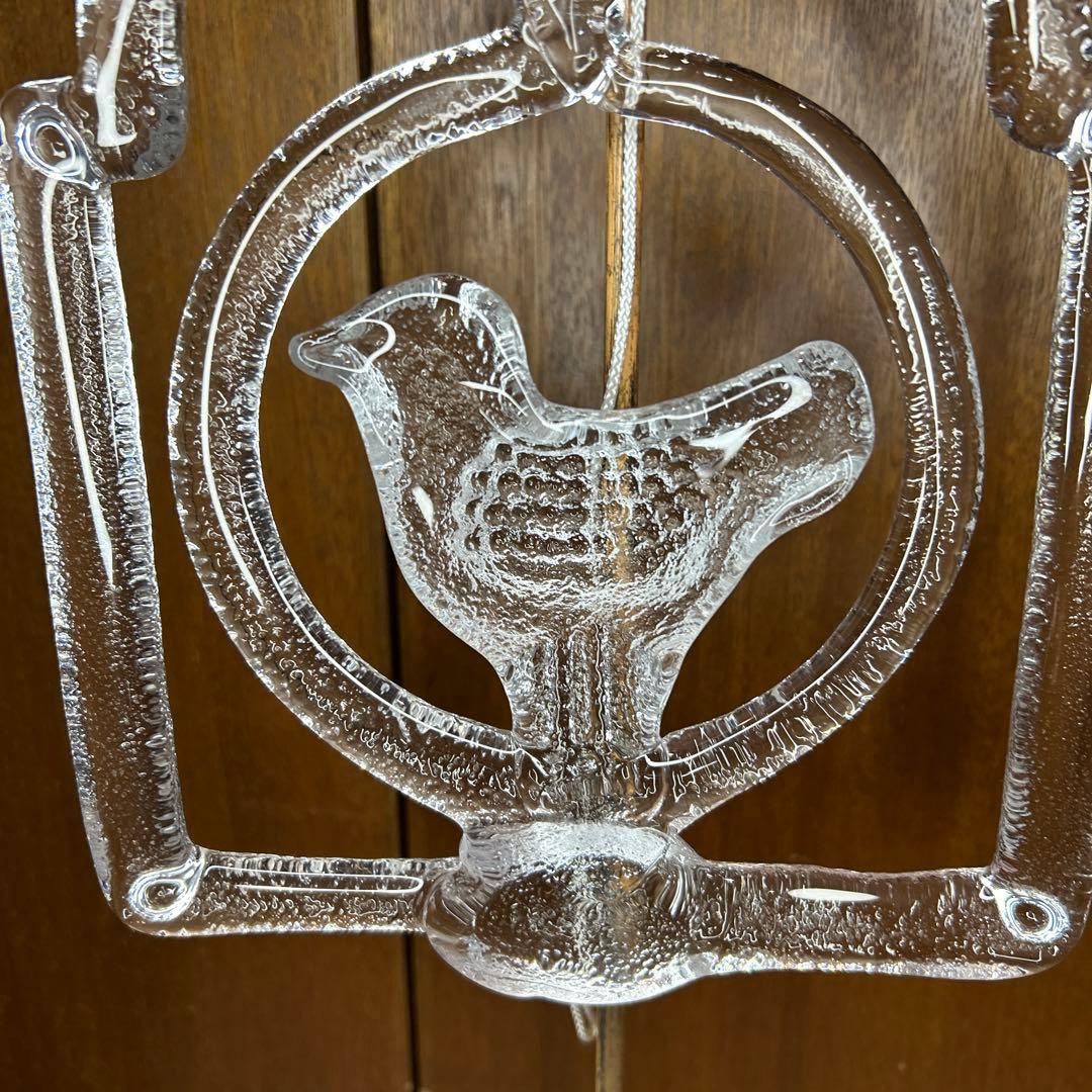 北欧ヴィンテージコスタボダ ガラス鳥のサンキャッチャー バーティル・ヴァリーン