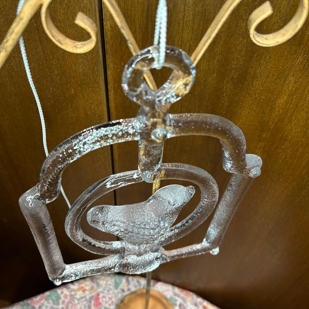 北欧ヴィンテージコスタボダ ガラス鳥のサンキャッチャー バーティル・ヴァリーン