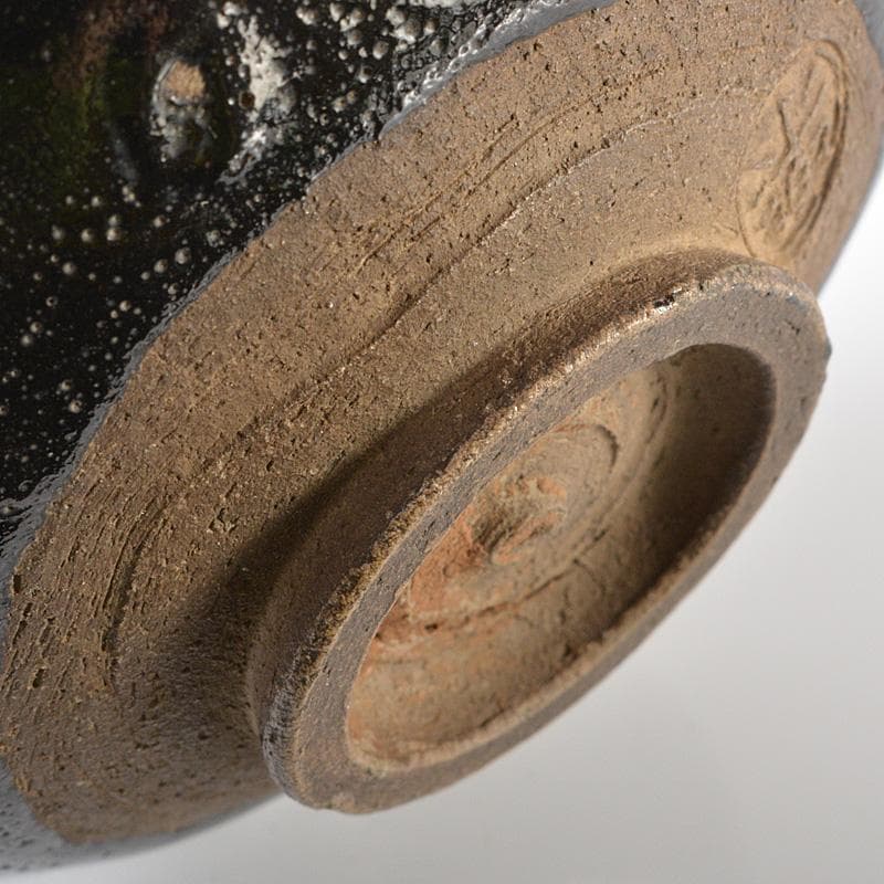 茶道具　楽吉左衛門　黒楽平茶碗　時代箱　V　R6274