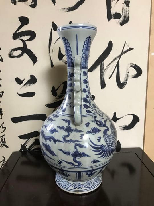 花鳥瓶大明宣徳年製　花瓶　飾瓶　骨董品　古美術品　唐　銘　蔵出し　家宝