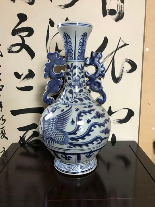花鳥瓶大明宣徳年製　花瓶　飾瓶　骨董品　古美術品　唐　銘　蔵出し　家宝