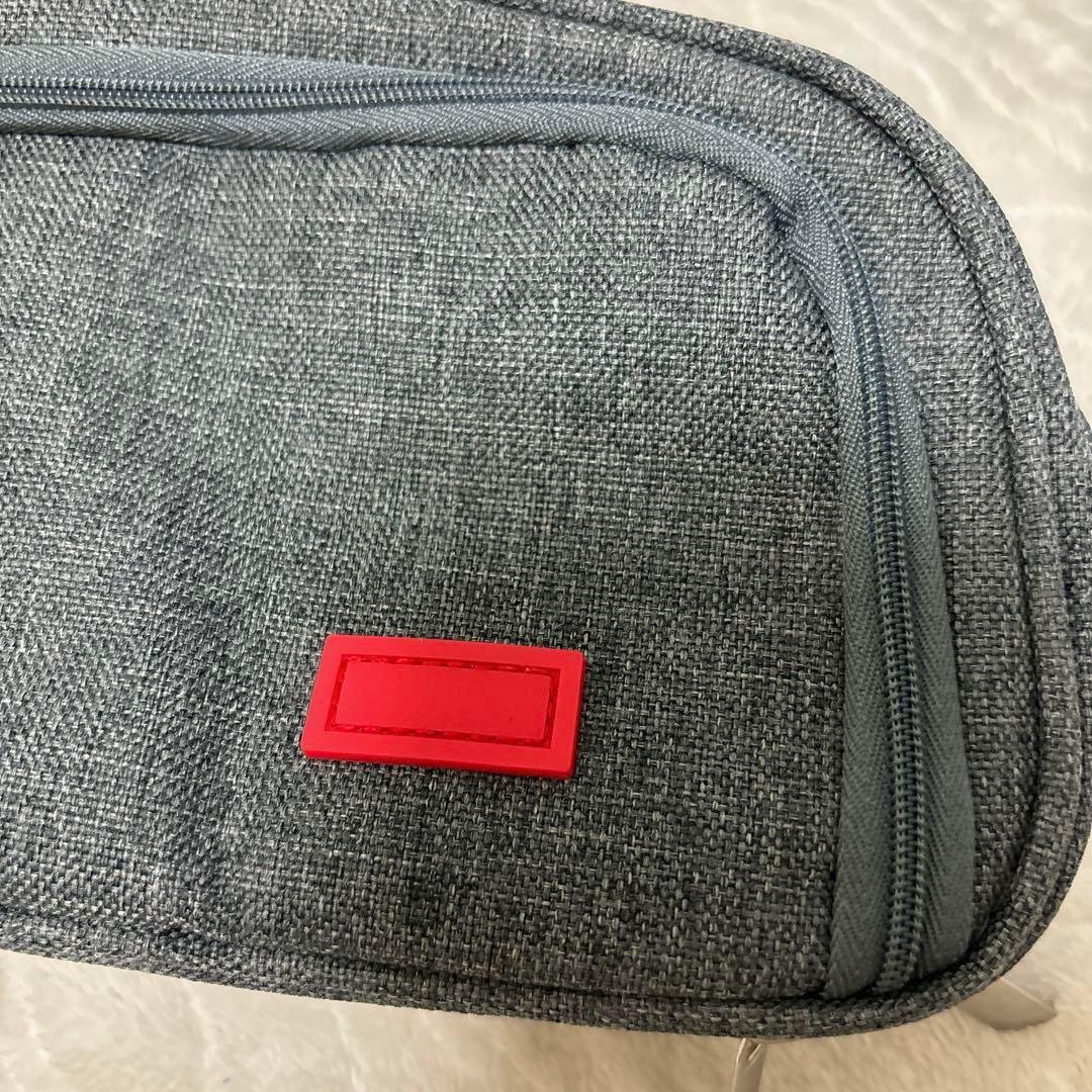 【グレー】ペンケース 文具バッグ 化粧ポーチ 収納ケース 多機能ケース 筆箱