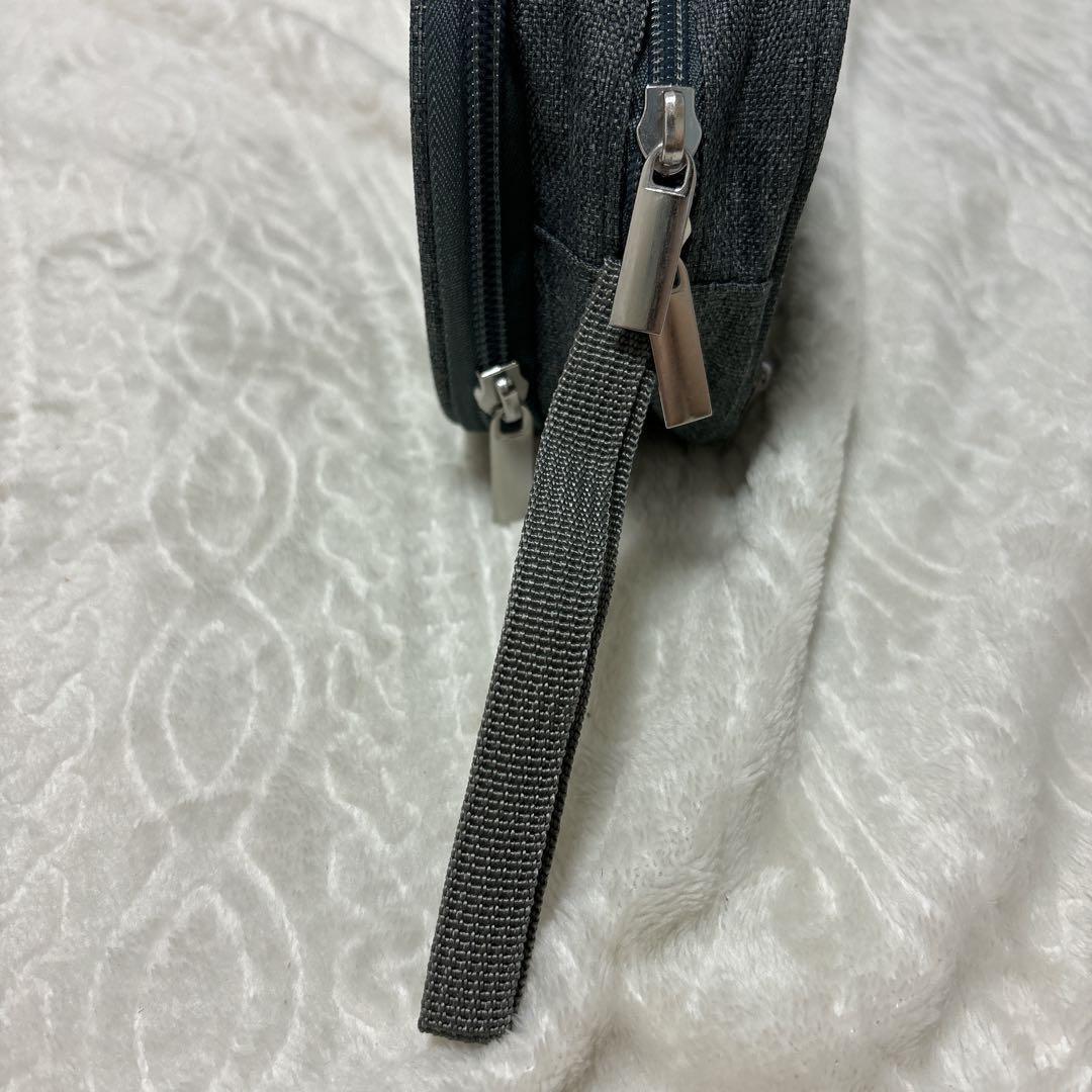 【グレー】ペンケース 文具バッグ 化粧ポーチ 収納ケース 多機能ケース 筆箱