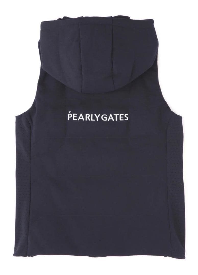 【新品・未使用】パーリーゲイツレディース ダウンベスト　フード付き　ネイビー