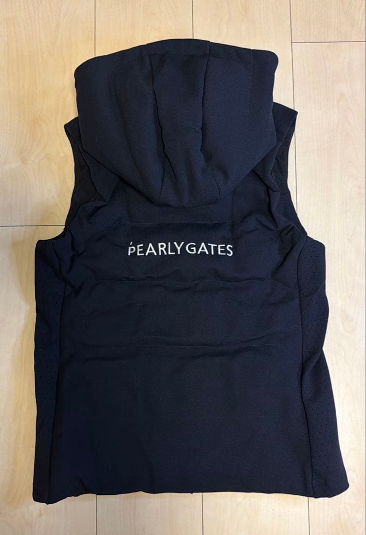 【新品・未使用】パーリーゲイツレディース ダウンベスト　フード付き　ネイビー