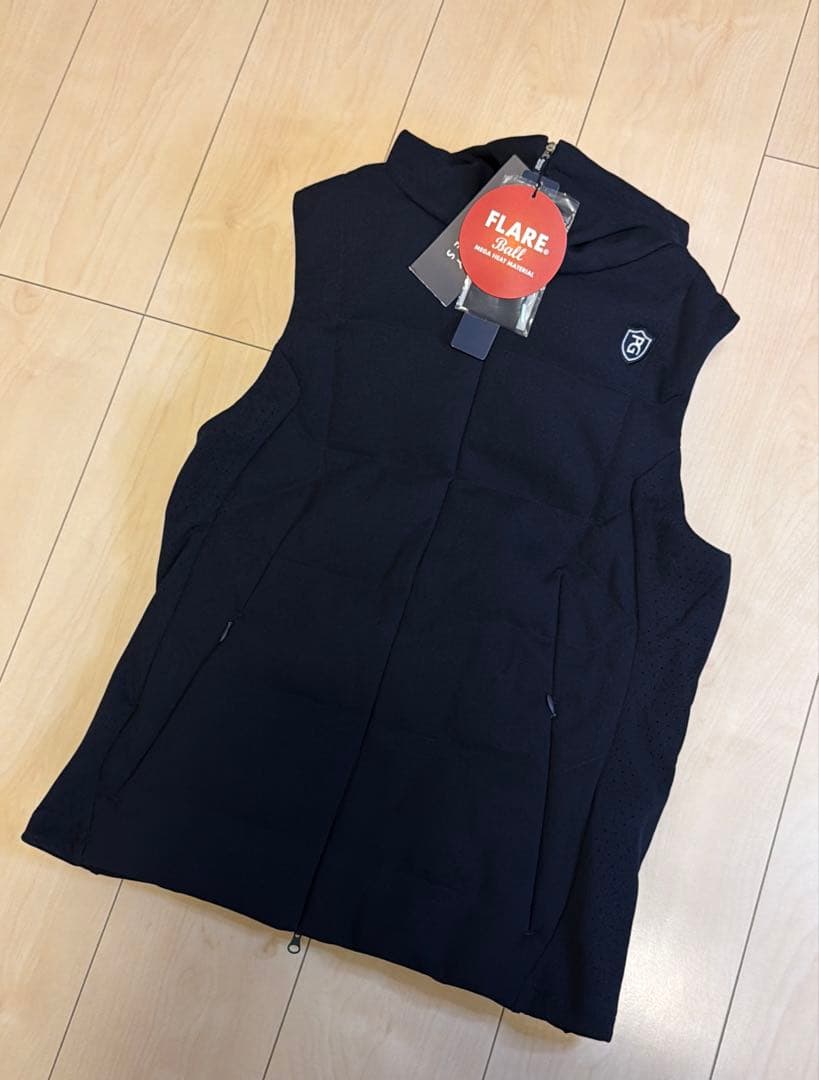 【新品・未使用】パーリーゲイツレディース ダウンベスト　フード付き　ネイビー