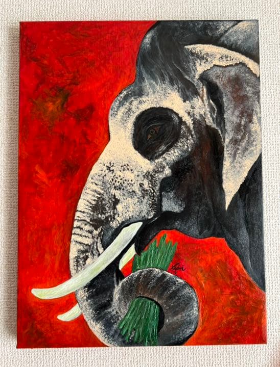 絵画  ｜手描き｜油絵 ｜オリジナル ｜象 ｜ELEPHANT