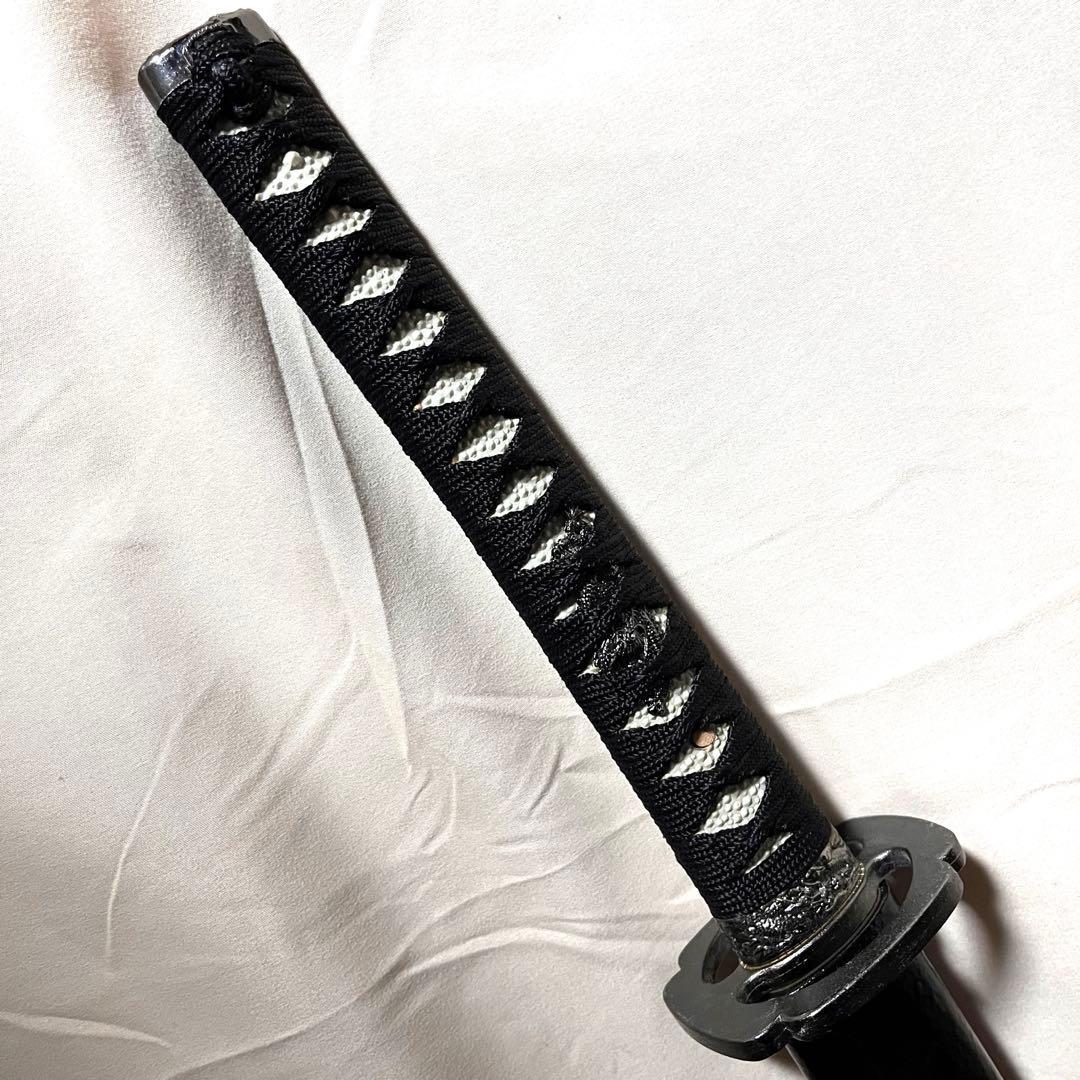 即購入歓迎 模造刀 柄巻黒 黒鞘 日本刀 模擬刀[値下げ交渉可]