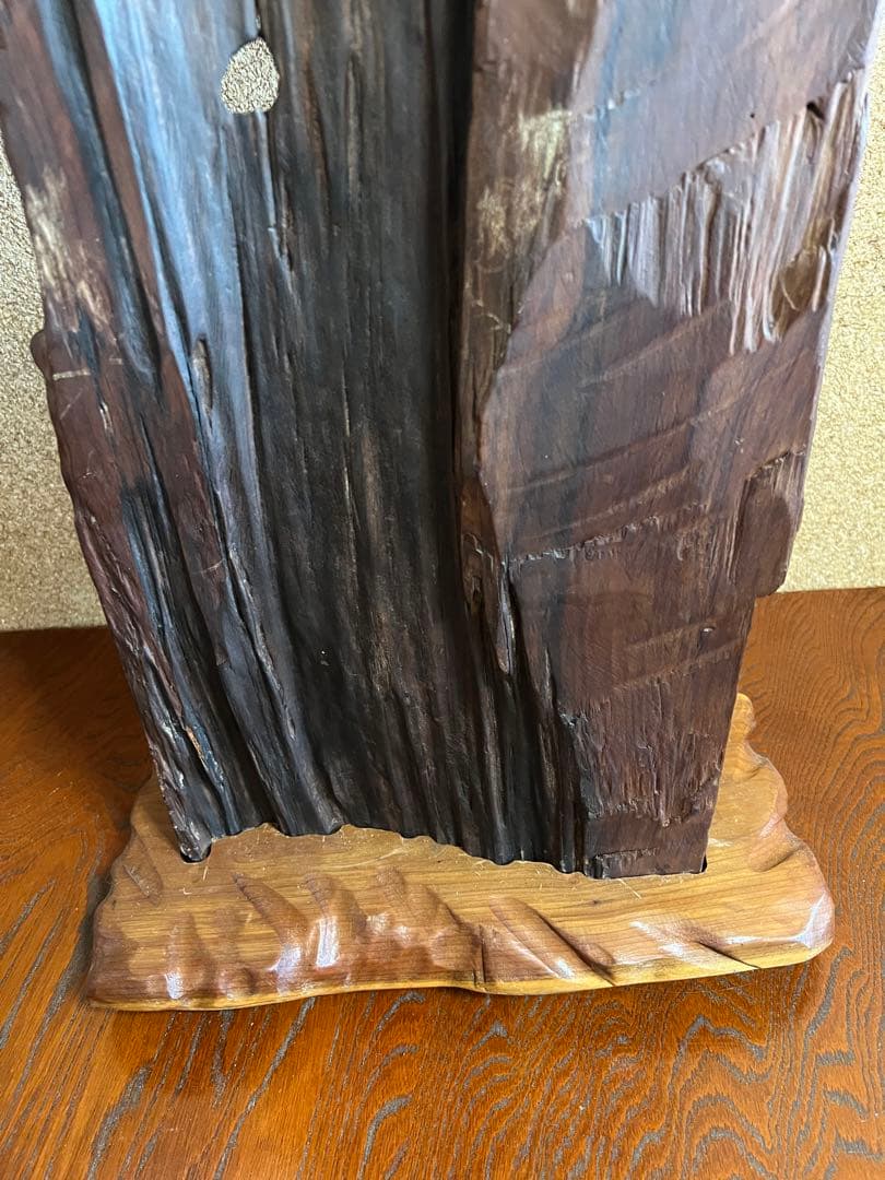 天然木 一刀彫 昇龍興龍