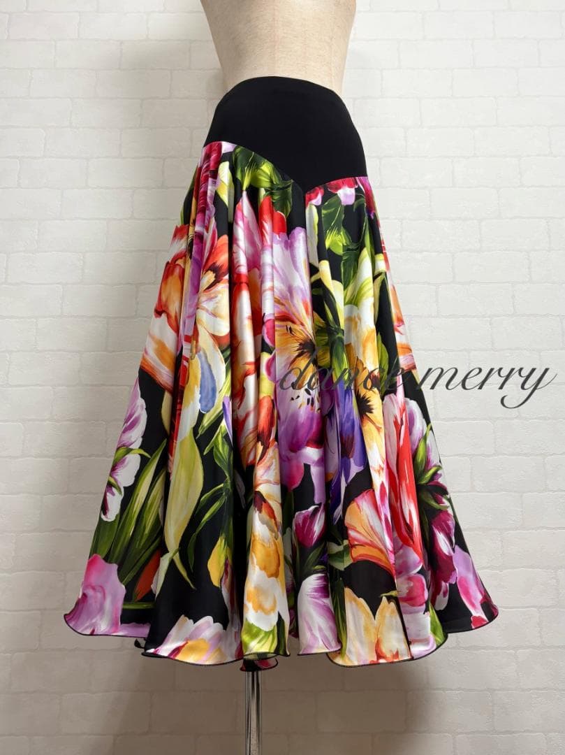 ＊新品　パソドブレ　パソ　ワルツ　社交ダンス　スカート　黒　ピンク　紫　4705