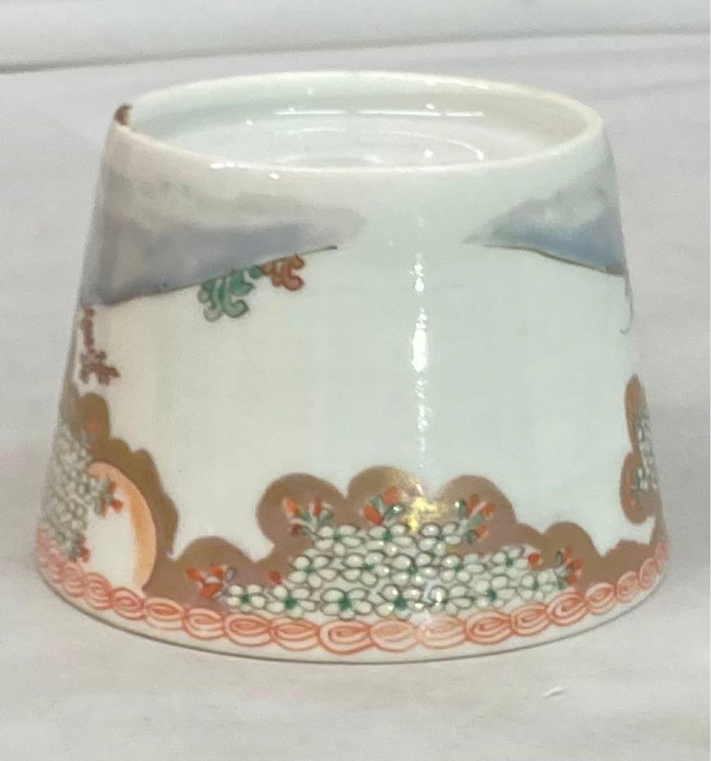 B127s 錦桜樹に馬図建水　有田焼　伊万里焼　茶こぼし　箱無し